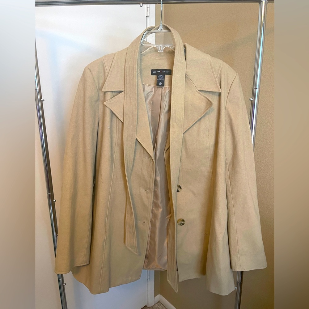 Tan NY&Co Women’s Peacoat with belt